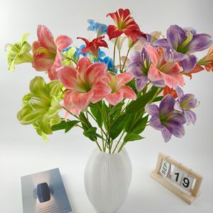 Fleurs artificielles d'amarillis (Hippeastrum) imprimées en 3D à 5 têtes, tige unique, pour mariage, Saint-Valentin, décoration intérieure, hôtel, arrangement floral - Product Image 3