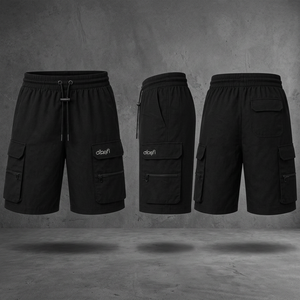 Pantalones Cortos Bermuda de Lona Impermeables 100% Algodón Orgánico Estilo Hip Hop con Estampado Digital Sólido, Bordado y Cierre de Cremallera - Product Image 3