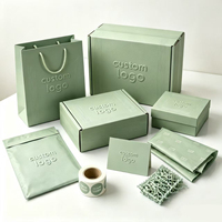 Kit d'emballage en papier rigide écologique personnalisé pour sérum et blush de soin de la peau, boîte d'expédition et sac fourre-tout avec impression de logo et de taille personnalisés