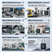 Candado Biométrico Inteligente YH3104 con Acceso Bidireccional, Candado Electrónico Inteligente con Contraseña para Gabinete, Candado Resistente a la Corrosión para Exteriores