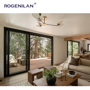 ROGENILAN Cadre en aluminium Portes coulissantes à double vitrage pour balcon Systèmes modernes de ventilation à battant fixe pour fenêtres et portes - Product Image 3