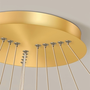 Lampara Plafonnier Luminaire 110V 220V 3CCT Suspendu Anneau Pendentif Lumières 20 + 40 + 60cm Or <span class=keywords><strong>Suspension</strong></span> Moderne pour Décor - Product Image 6
