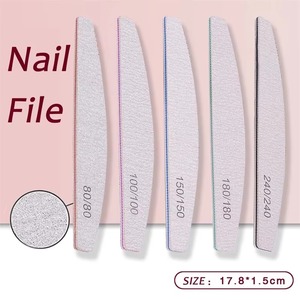 Lime à ongles double face en émeri, forme demi-lune, grain 80-240, outil durable pour le soin des ongles - Product Image 4