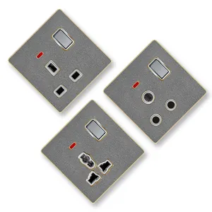 W5 british standard 15a ultrathin switch socket nigeria Saudi Arabia saso wall light switch electrical socket and switches