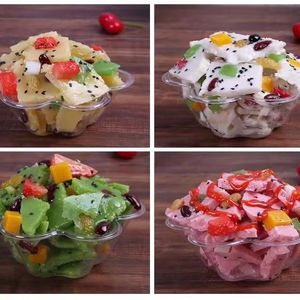 Contenedor portátil de yogur para ensalada de frutas de forma única con tapa de plástico transparente Almacenamiento de alimentos reciclable para pan y otros alimentos - Product Image 2