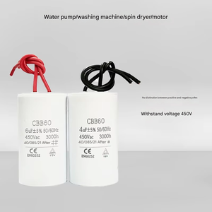 <span class=keywords><strong>Condensateur</strong></span> de démarrage de moteur <span class=keywords><strong>CBB60</strong></span> 4uF-40uF 450V AC, cylindrique, en film polypropylène métallisé, pour pompe de machine à laver - Product Image 4