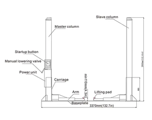Launch dua <span class=keywords><strong>Post</strong></span> Lift mobil hidrolik Lift Auto <span class=keywords><strong>Hoist</strong></span> Lift untuk dijual 4 Ton Lift TLT240SB - Product Image 5