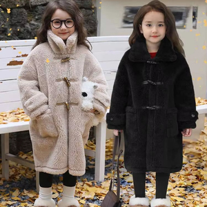 Giacca Invernale alla Moda per <span class=keywords><strong>Bambina</strong></span>, Calda e Spessa in Peluche, Vendita all'Ingrosso - Product Image 1