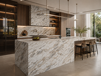 Dalles de marbre blanc Ionia pour plans de travail de cuisine, meubles-lavabos de salle de bain, revêtements de sol, murs décoratifs, buffets et lavabos autoportants