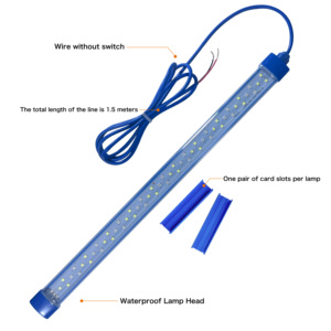 220V Waterdichte <span class=keywords><strong>Led</strong></span> Lamp Voor Vierkante Vijver <span class=keywords><strong>Aquarium</strong></span> Duurzaam Blauw Metaal Gemakkelijk In Te Pakken Plastic Doos Inbegrepen - Product Image 3