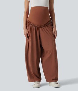 Leggings de maternité taille haute unis pour la détente - Soutien précoce de la grossesse - Tissu ultra-doux - Vêtement décontracté de yoga - Extensible dans quatre directions - Product Image 3