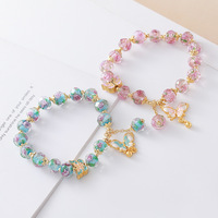 Bracelet papillon, bijou cadeau pour femmes et filles - Cadeau pour les amoureux des papillons, bracelet extensible, bracelet de guérison