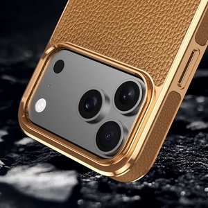 เคสโทรศัพท์หนัง PU ชุบเคลือบแม่เหล็กสำหรับ iPhone 17 14 15 16 Pro Max 17 Air รองรับการชาร์จไร้สาย ป้องกันการกระแทก ขายส่ง - Product Image 3