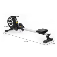 Vente en gros : Rameur d'intérieur commercial avec écran LED, 8 niveaux de résistance, cadre en acier et aluminium, équipement de fitness