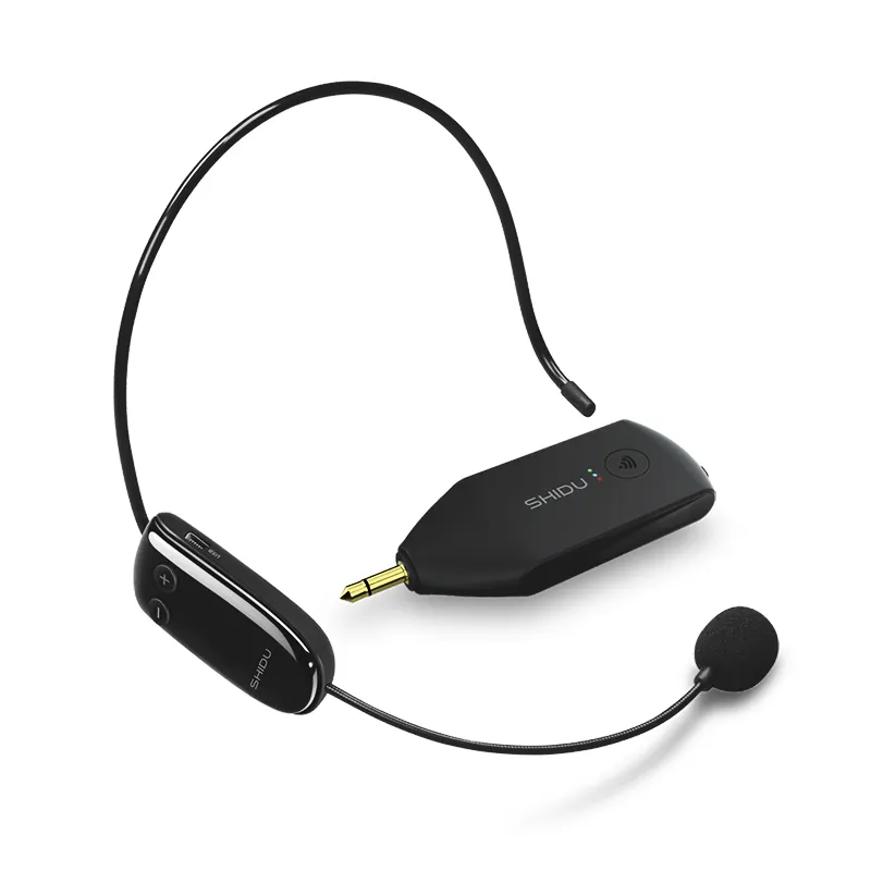 SD-U8 SHIDU Headset UHF Nirkabel, Penerima Mikrofon Profesional Kelas Atas Kebisingan Rendah untuk Penguat Suara