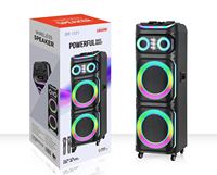 Haut-parleur d'extérieur USB OEM JBR-1231, 12 pouces, grand bouton, 80W, 100 aimants, basses+aigus, avec microphone sans fil à double charge pour DJ