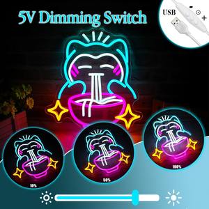 Enseigne néon LED Ramen Ours mignon bleu, intensité réglable, étanche IPX3, décoration murale pour Restaurant, Maison, Bar, Cuisine, Café, Centre commercial - Product Image 5