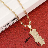 Portugal Carte En Acier Inoxydable Pendentif Collier Mode Transfrontalière pour Hommes Femmes Même Style Pendentif Collier