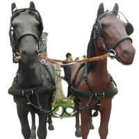 Chariot de course de chevaux de sport extérieur à 2 chevaux avec harnais d'arbre en plastique à selle occidentale