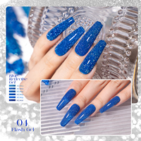 JTING 6 couleurs Gel Polish Bleu Flash Réfléchissant Collection de Gels Scintillants Super Brillants Gel Flash Fournisseur Professionnel de Produits pour Ongles