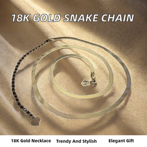 Lerca Real Cadena de Oro de 18K, Pulsera y Collar de Hueso de Serpiente para Mujer, Joyería de Regalo de Boda de Moda - Product Image 2