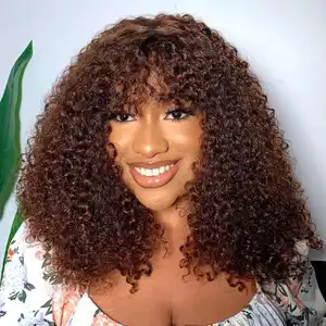 Afro Kinky Curl Jerry Curl Water Curly Brazilian Human Hair Swiss HD Film African American Lace Frontal Wigs For Black Women