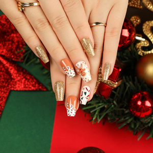 <span class=keywords><strong>Uñas</strong></span> Postizas <span class=keywords><strong>de</strong></span> Alta Calidad al por Mayor, Cuadradas Medianas, Cobertura Completa, <span class=keywords><strong>Diseño</strong></span> Navideño <span class=keywords><strong>de</strong></span> Invierno, <span class=keywords><strong>Uñas</strong></span> Artificiales Coloridas, 24 Piezas - Product Image 5