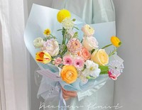 Papier d'emballage pour fleurs imperméable à l'eau, motif floral, couleur unie, aspect haut de gamme, style Instagram