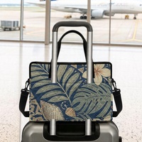 Sac pour ordinateur portable matelassé portable à motif coquillage océanique des Samoa, pour ordinateur de 14 à 16 pouces, avec poignées et bandoulière