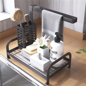 Support de rangement pour évier de cuisine, porte-<span class=keywords><strong>savon</strong></span>, brosse de nettoyage, éponge, égouttoir, organisateur de séchage non pliable pour cuisine - Product Image 6