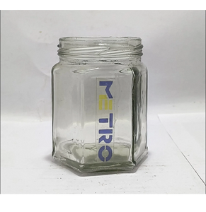 Frasco de Vidrio Hexagonal Premium de 250 ml, Apto para Alimentos, con Tapa Hermética, para Almacenar Miel, Mermelada y Especias, para Uso en la Cocina del Hogar - Product Image 1