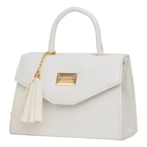 Borsa a Tracolla Fana Spectacular Bianca in Pelle PU con Manico Singolo e Nappine, Stile Bohémien per Donna - Product Image 4