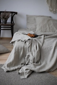 Wholesale Luxurious 3-<b>Pc</b> Linen Duvet <b>Set</b> Queen King Sizes Including 2 Pillowcases Pure European Linen for Hotels - Product Image 1