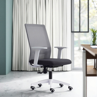 Chaise de bureau ergonomique économique à dossier haut en tissu pivotant, style patron, pour personnel, prix d'usine