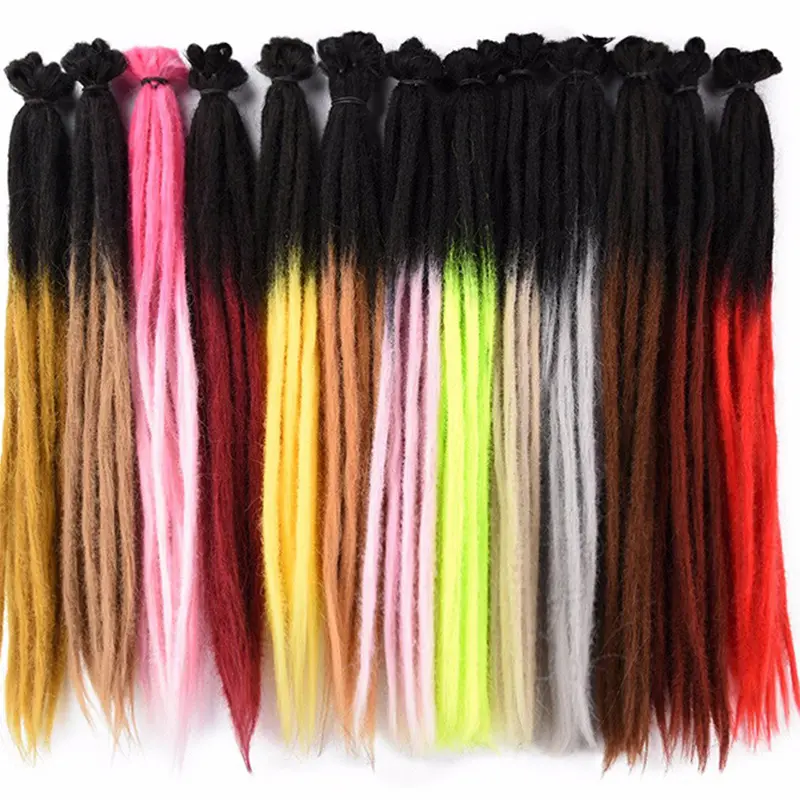 20 Zoll Two Tone Handmade Dread lock Extensions Haar Ombre Häkeln Zopf Haar synthetisch, häkeln Faux Locks Haar