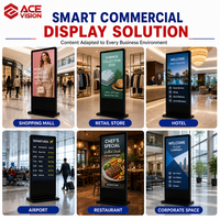 ACEVISION 32-86 İnç Ayaklı Dijital Tabela 4K Android Reklam Ekranı Kiosku Alışveriş Merkezi İçin
