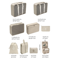 9 PCS couleurs personnalisées spécification mode compression bagages Emballage Cubes organisateur Léger pratique divers sac de voyage
