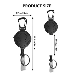 Câble métallique de charge enroulé robuste à haute élasticité rétractable anti-perte anti-vol alpinisme en plein air avec bobine de badge - Product Image 3