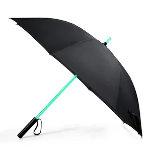 Varilla recta mango largo transparente creativo láser Iris paraguas semiautomático, arcoíris mujeres lluvia brillo paraguas para estudiante/