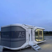 Mini-maison de luxe moderne, caravane, maison portable, structure en acier écologique, cabane préfabriquée, hôtel, appartement, villa avec cour