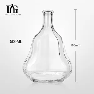 good quality hot sale 500ml 750ml 1000ml spray glass with cork bottle distilling spirit bottle