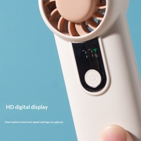 Ventilateur portable électrique à affichage numérique transfrontalier, USB, réglable, léger, personnalisable, rechargeable, mini ventilateur sur pied