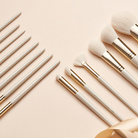 14 pinceaux de maquillage professionnels de haute qualité, sans cruauté, avec logo personnalisé Rownyeon Factory, pinceau plat, pinceau correcteur, pinceau visage, sac
