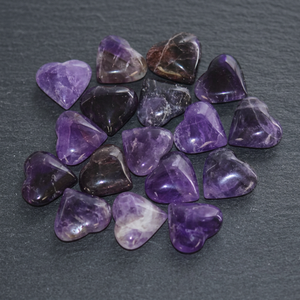 Polished Amethyst Heart Shape <b>Crystal</b> Stones Natural Gemstone <b>Real</b> Touch Antique Imitation Love Theme Valentine's Day Decor - Product Image 3