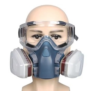 <span class=keywords><strong>Masque</strong></span> demi-visage en caoutchouc pour pulvérisation de peinture, protection contre la poussière, filtre à oxygène, <span class=keywords><strong>masque</strong></span> à gaz à réservoir unique - Product Image 3
