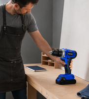 Perceuse sans fil 21V sans balais, 1400 tr/min, avec éclairage LED et interrupteur marche/arrêt pour réparation à domicile, atelier et bricolage