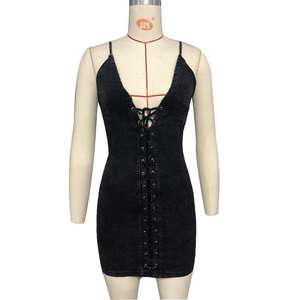 Ingrosso su misura con lacci in Denim gonna da donna alla <span class=keywords><strong>moda</strong></span> e Sexy con lacci in Denim da donna - Product Image 4