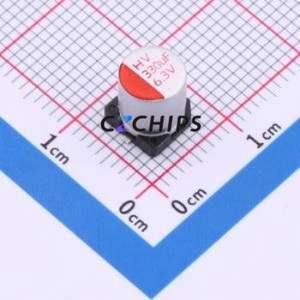 Condensador Sólido SMD HV0J337M0607PZ, D6.3xL7.7mm (Capacitancia: 330uF) (Precisión: 20%) (Voltaje Nominal: 6.3V) - Product Image 1
