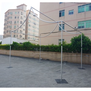 ชุดโครงฉากหลังอลูมิเนียมสีเงินแบบปรับได้สำหรับงานหนัก พร้อมผ้าม่าน สำหรับตกแต่งงานแต่งงาน งานแสดงสินค้า งานปาร์ตี้ และงานอีเว้นท์ - Product Image 5