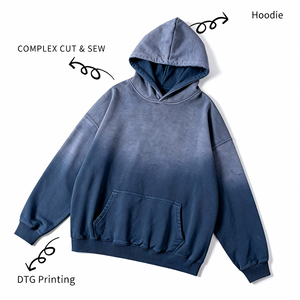 Maßgefertigter Herren-Herbst-Oversize-Crop-Hoodie aus Frottee, Streetwear, Bedruckt, 100% Baumwolle, 460g, Siebdruck, Anti-Einlaufen - Product Image 2